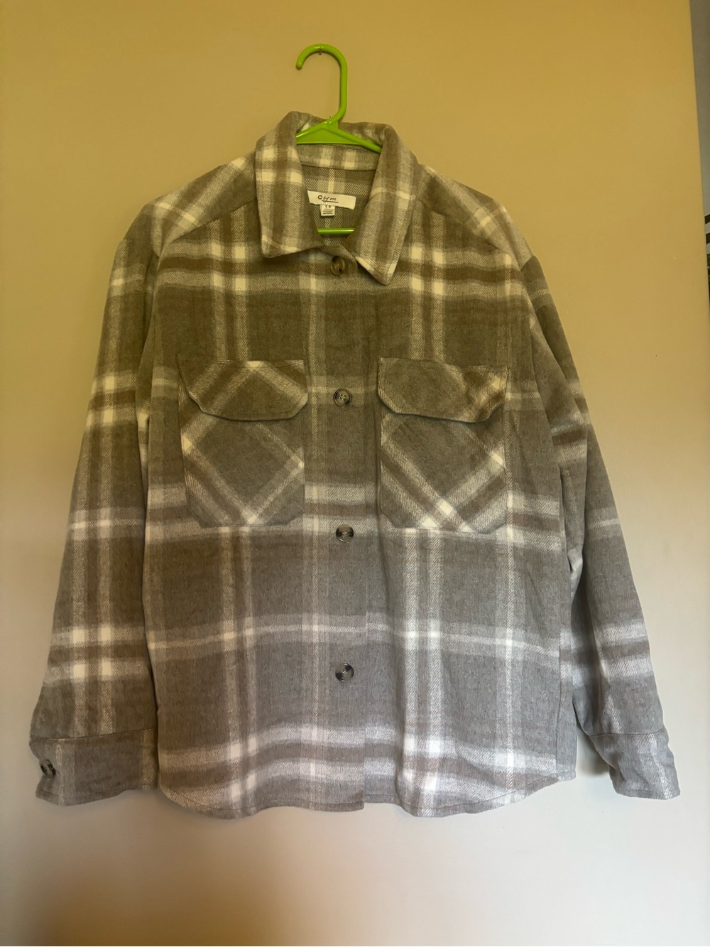 Olli Gray Plaid Button-Up Shacket